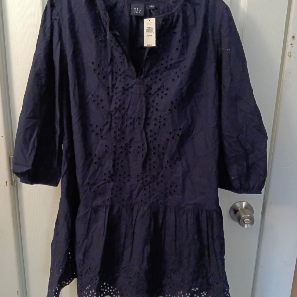 GAP Women's Dark Blue Eyelet Dress